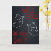 Wirst du mein Boo sein? Funny Glitzer Valentine Ca Karte (Gelbe Blume)