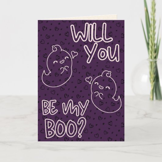Wirst du mein Boo sein? Funny Valentine Card Karte (Vorderseite)