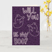 Wirst du mein Boo sein? Funny Valentine Card Karte (Gelbe Blume)