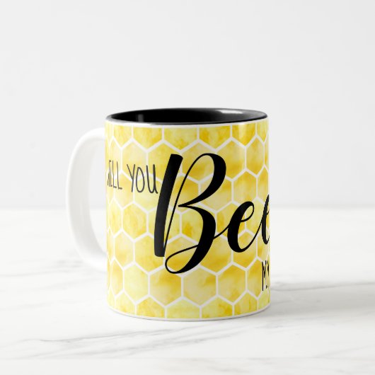 Wirst du mein Brautparty-Geschenk-Thema sein? Zweifarbige Tasse (Vorderseite Links)