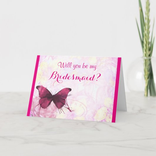 Wirst du mein Bridesmaid-Schmetterling sein? Einladung (Vorderseite)