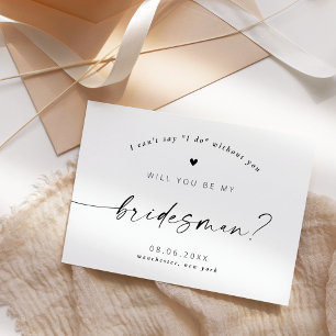 Wirst du mein Bridesman Modern Elegant Schriftzug Einladung
