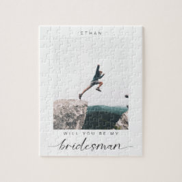 Wirst du mein Bridesman sein? Minimalistisches Fot Puzzle