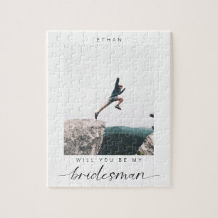 Wirst du mein Bridesman sein? Minimalistisches Fot Puzzle