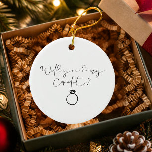 Wirst du mein Copilot Pilot Engagement Weihnachten Keramik Ornament