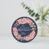 Wirst du mein Dienstmädchen sein, der rosa Blumenk Einladung (Stehend Vorderseite)