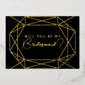 Wirst du mein geometrisches schwarzes Gold von mei Folieneinladung (Vorderseite)