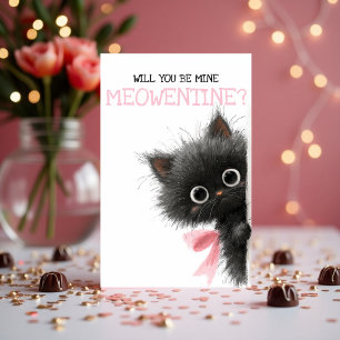 Wirst du mein Meowentine sein? Süße Valentinstagsg Feiertagskarte
