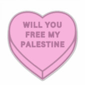Wirst du mein Palästina befreien? Niedlich Candy H Aufkleber (Vorderseite)