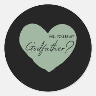 Wirst du mein Pate sein? Runder Aufkleber