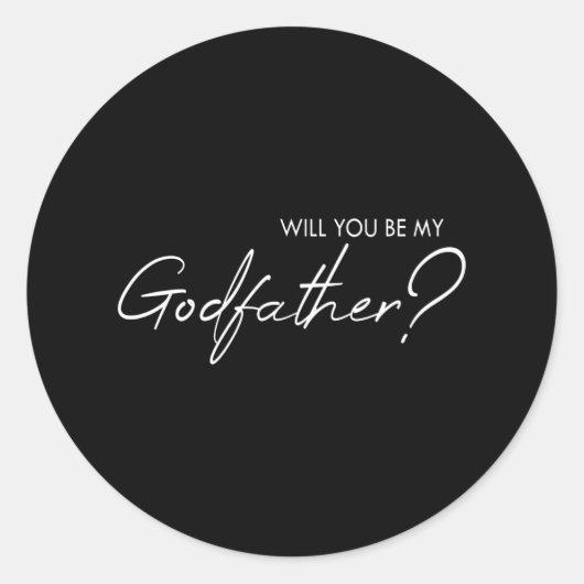 Wirst du mein Pate sein? Runder Aufkleber (Vorderseite)