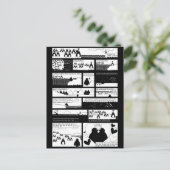 Wirst du mein Pinguin sein? Black BG Postkarte (Stehend Vorderseite)