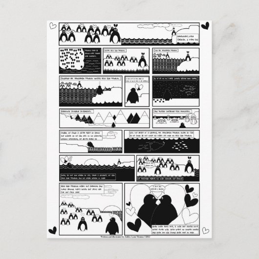 Wirst du mein Pinguin sein? Einladungspostkarte (Vorderseite)