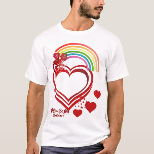 Wirst du mein Regenbogen-Valentin sein, der Herzen T-Shirt