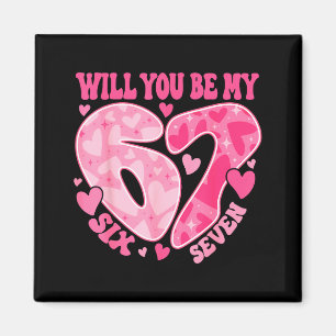 Wirst du mein Sechs Sieben Herz 67 Meme Valentinst Magnet
