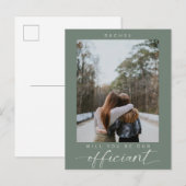 Wirst du mein Trauungsredner Minimal Photo Modern Postkarte (Vorne/Hinten)