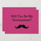 Wirst du mein Trauzeuge Black Mustache sein? Einladung (Vorne/Hinten)