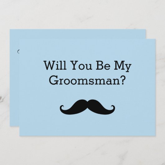 Wirst du mein Trauzeuge Black Mustache sein? Einladung (Vorne/Hinten)