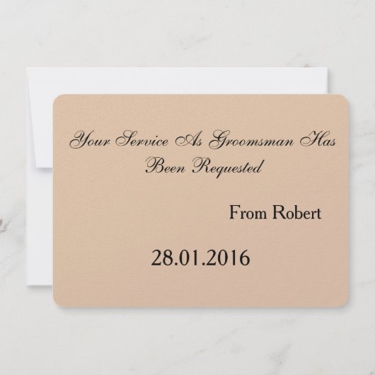 Wirst du mein Trauzeuge mit dem Bild eines Mensche Einladung (Rückseite)