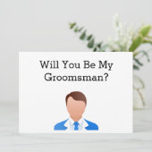 Wirst du mein Trauzeuge mit dem Bild eines Mensche Einladung (Stehend Vorderseite)