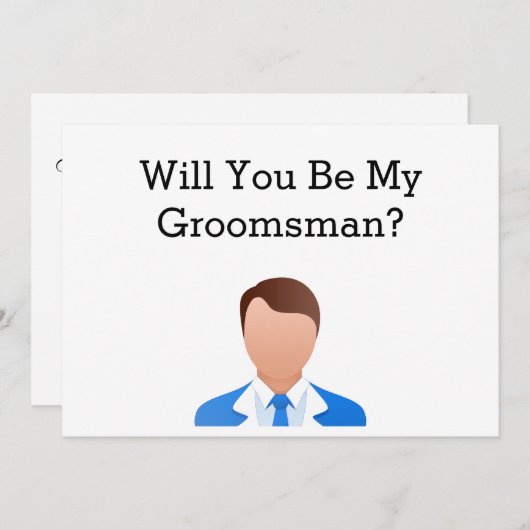 Wirst du mein Trauzeuge mit dem Bild eines Mensche Einladung (Vorne/Hinten)