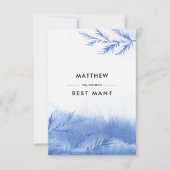 Wirst du mein Trauzeuge sein? Blue Winter Branches Einladung (Vorderseite)