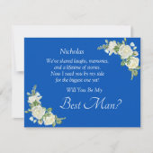 Wirst du mein Trauzeuge sein? Cobalt Blue & White  (Vorderseite)