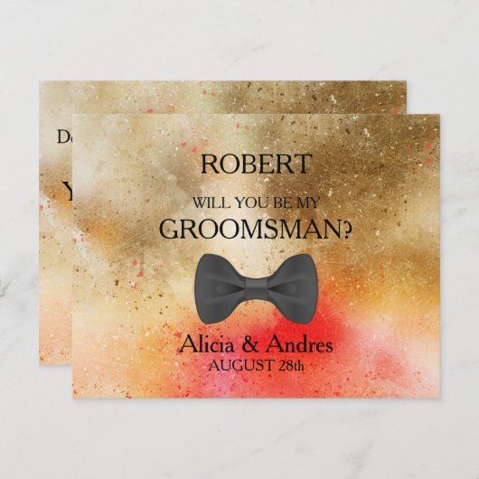 Wirst du mein Trauzeuge sein? Einladung (Vorne/Hinten)