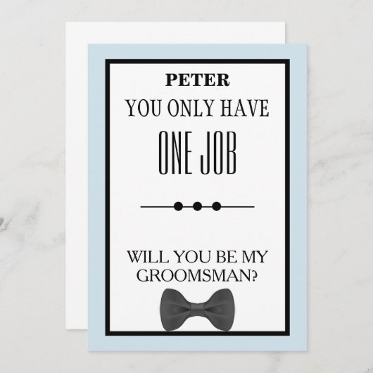 Wirst du mein Trauzeuge sein? Einladung (Vorne/Hinten)