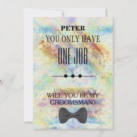 Wirst du mein Trauzeuge sein? Einladung (Vorderseite)