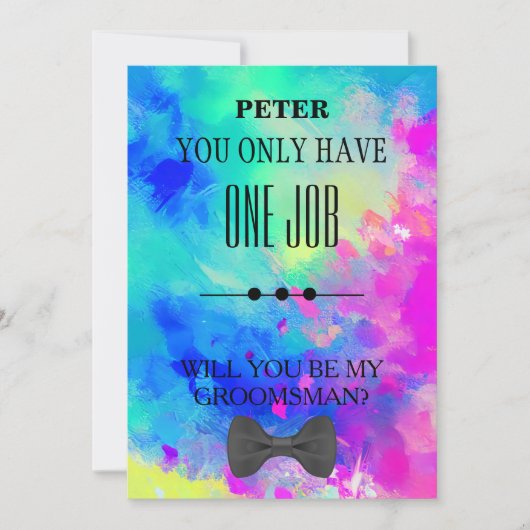 Wirst du mein Trauzeuge sein? Einladung (Vorderseite)