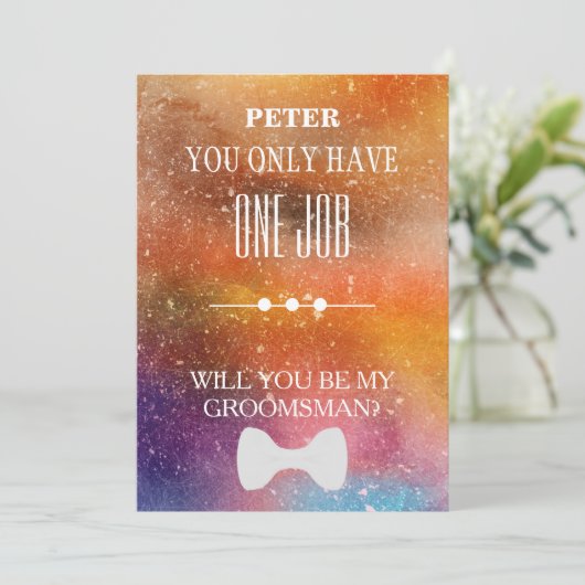 Wirst du mein Trauzeuge sein? Einladung (Stehend Vorderseite)