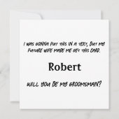 Wirst du mein Trauzeuge sein? Einladung (Rückseite)