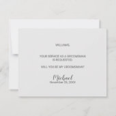 Wirst du mein Trauzeuge sein? Elegant Marble Scrip Einladung (Rückseite)