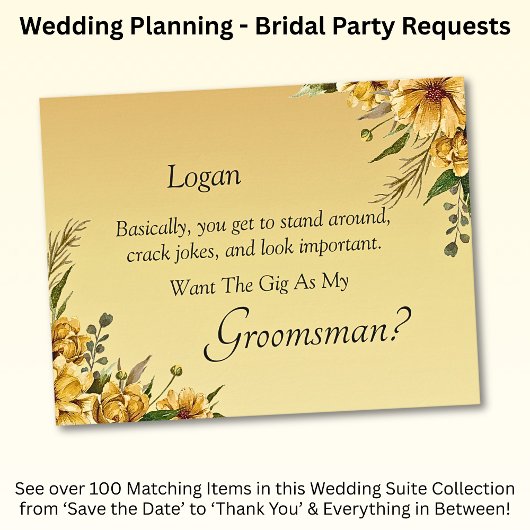 Wirst du mein Trauzeuge sein? Golden Yellow