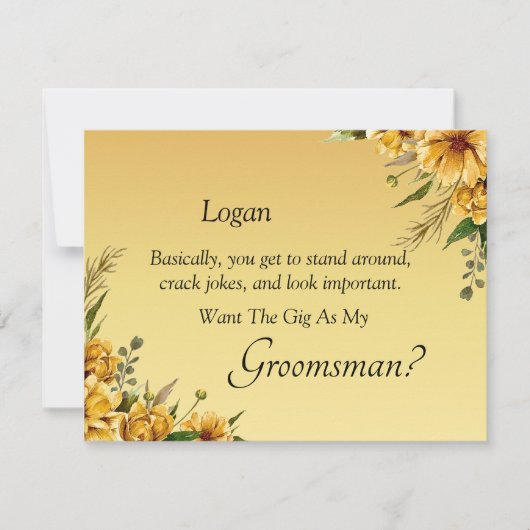 Wirst du mein Trauzeuge sein? Golden Yellow (Vorderseite)