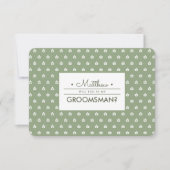 Wirst du mein Trauzeuge sein? Grüne weiße Branchen Einladung (Vorderseite)