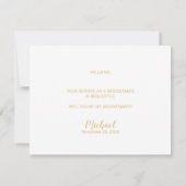 Wirst du mein Trauzeuge sein? Modern Script Gold Einladung (Rückseite)