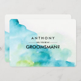 Wirst du mein Trauzeuge sein? Moderne Wasserfarbe Einladung