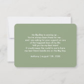 Wirst du mein Trauzeuge sein? Muster für grüne Str Einladung (Rückseite)