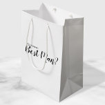 Wirst du mein Trauzeuge sein? Neuer Vorschlag Mittlere Geschenktüte<br><div class="desc">"Wirst du mein Trauzeuge sein?" Die moderne Geschenktasche mit dem Titel "Will You Be My Trauzeuge?" im modernen,  schwarzen Schriftart-Stil auf weißem Hintergrund.</div>