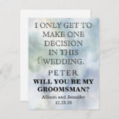 Wirst du mein Trauzeuge sein? Personalisiert Einladung (Vorne/Hinten)