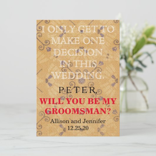 Wirst du mein Trauzeuge sein? Personalisiert Einladung (Stehend Vorderseite)