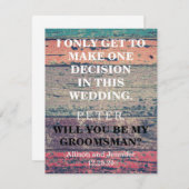 Wirst du mein Trauzeuge sein? Personalisiert Einladung (Vorne/Hinten)