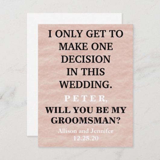 Wirst du mein Trauzeuge sein? Personalisierte Einl Einladung (Vorne/Hinten)