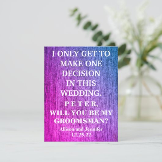 Wirst du mein Trauzeuge sein? Personalisierte Einl Einladung (Stehend Vorderseite)