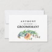 Wirst du mein Trauzeuge sein? Rustikale Sonnenblum Einladung (Vorderseite)