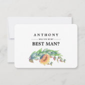 Wirst du mein Trauzeuge sein? Rustikale Sonnenblum Einladung (Vorderseite)
