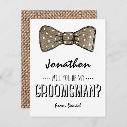 Wirst du mein Trauzeuge sein? | Rustikale Trauzeug Einladung (Vorne/Hinten)