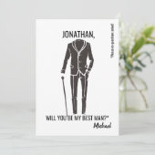 Wirst du mein Trauzeuge sein? | TRAUZEUGE SCHWARZ- Einladung (Stehend Vorderseite)